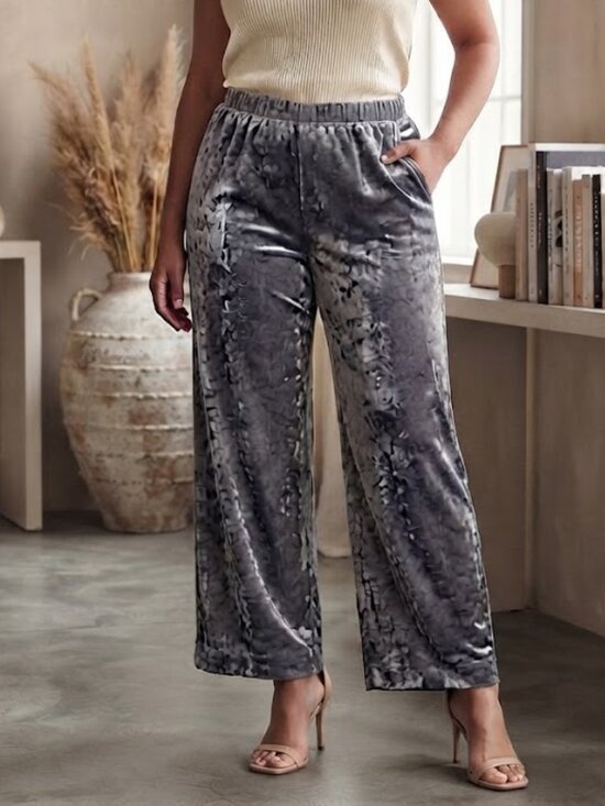 a new day Pants - A New Day Velvet Wide Leg Lounge Pants Women's XL Black Soft Pull On